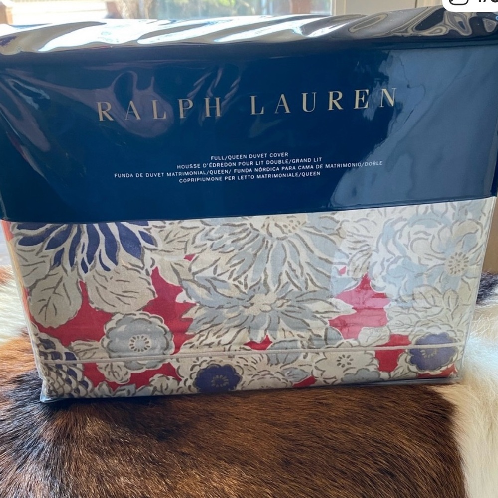 Ralph Lauren Remy Red and Blue Floral King Comforter